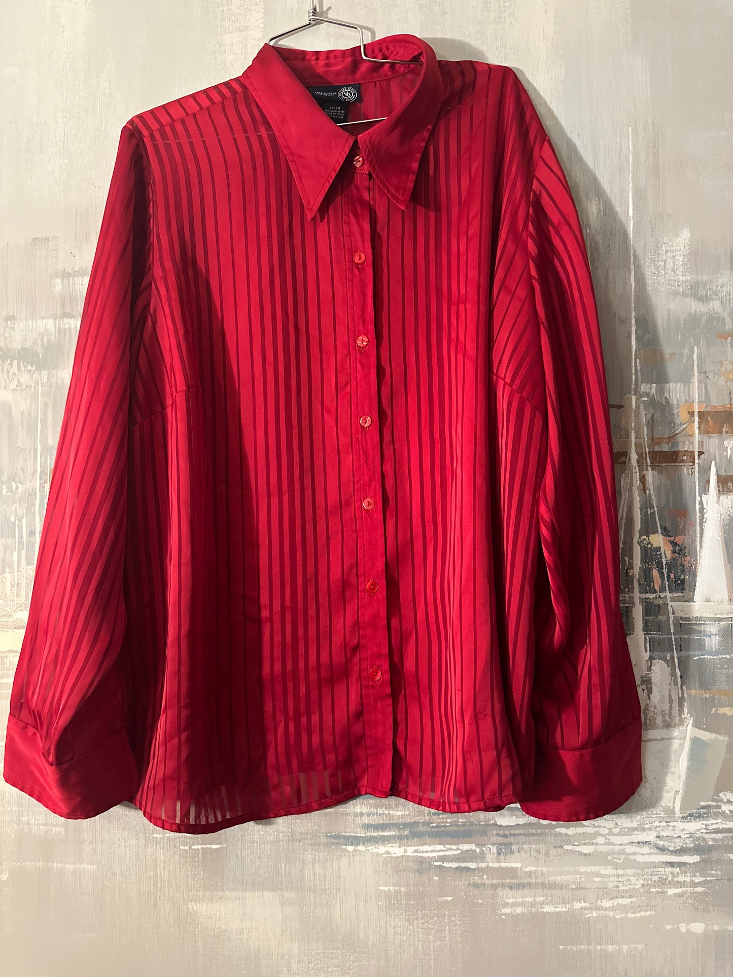 90s Red Stripe Shirt