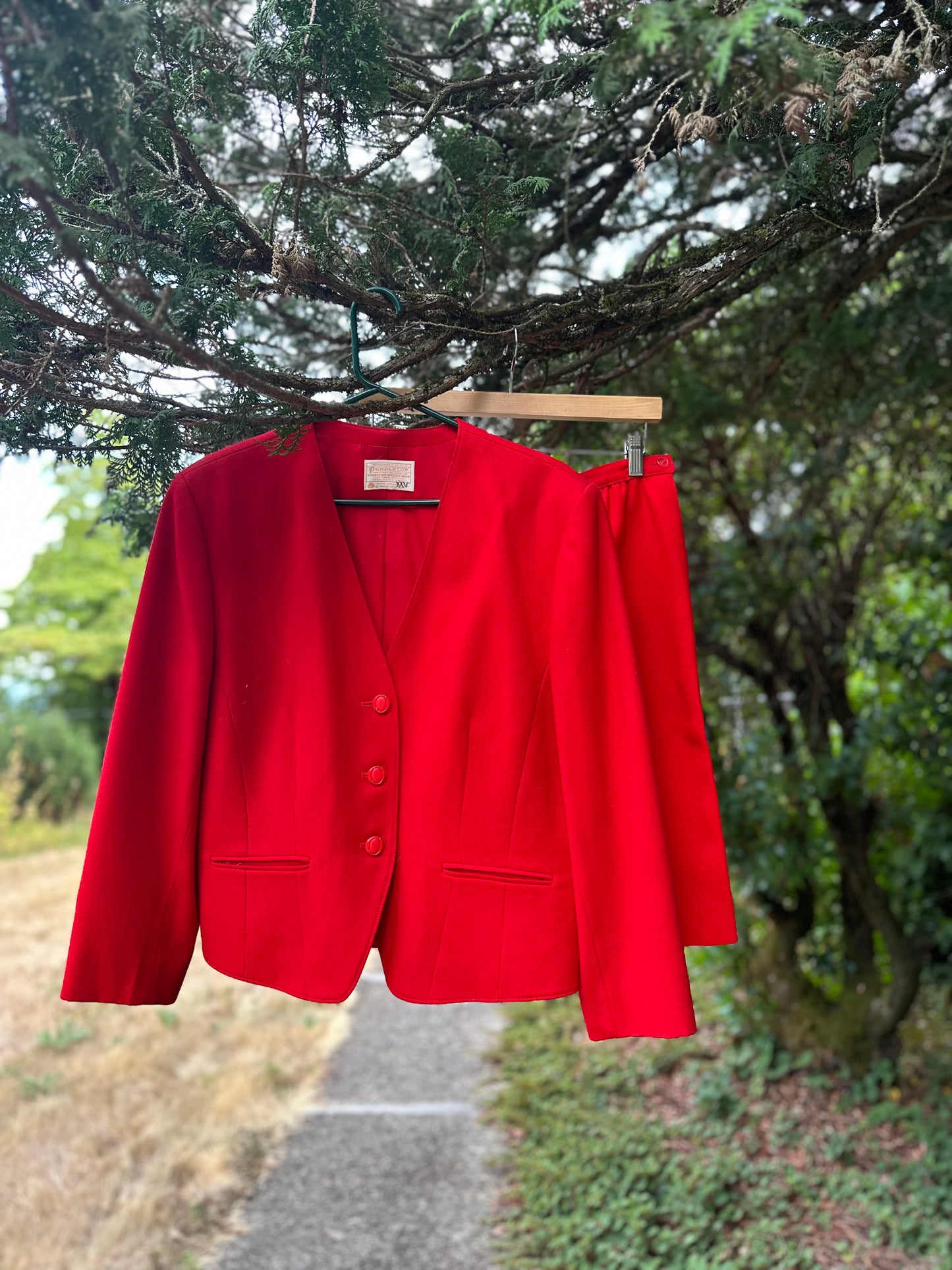 80s Red Pendleton Wool Set