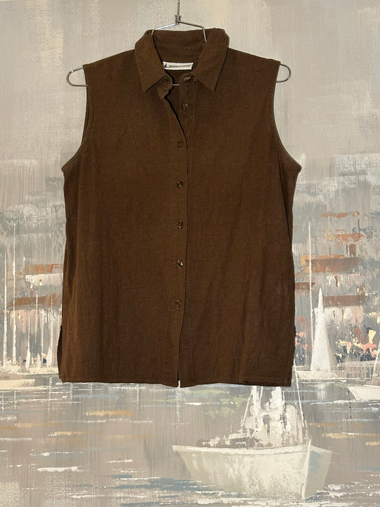 90s Green Linen Tanktop