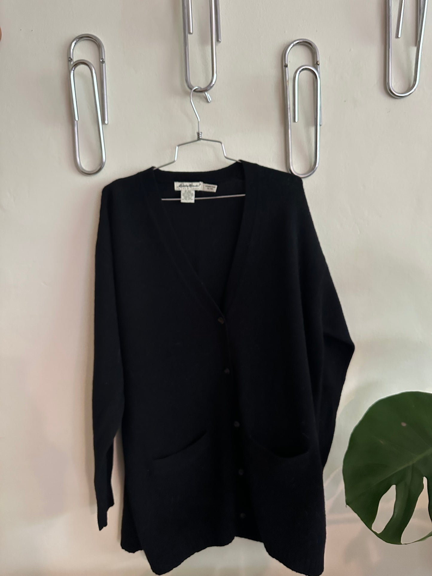 Black Wool Eddie Bauer Cardigan