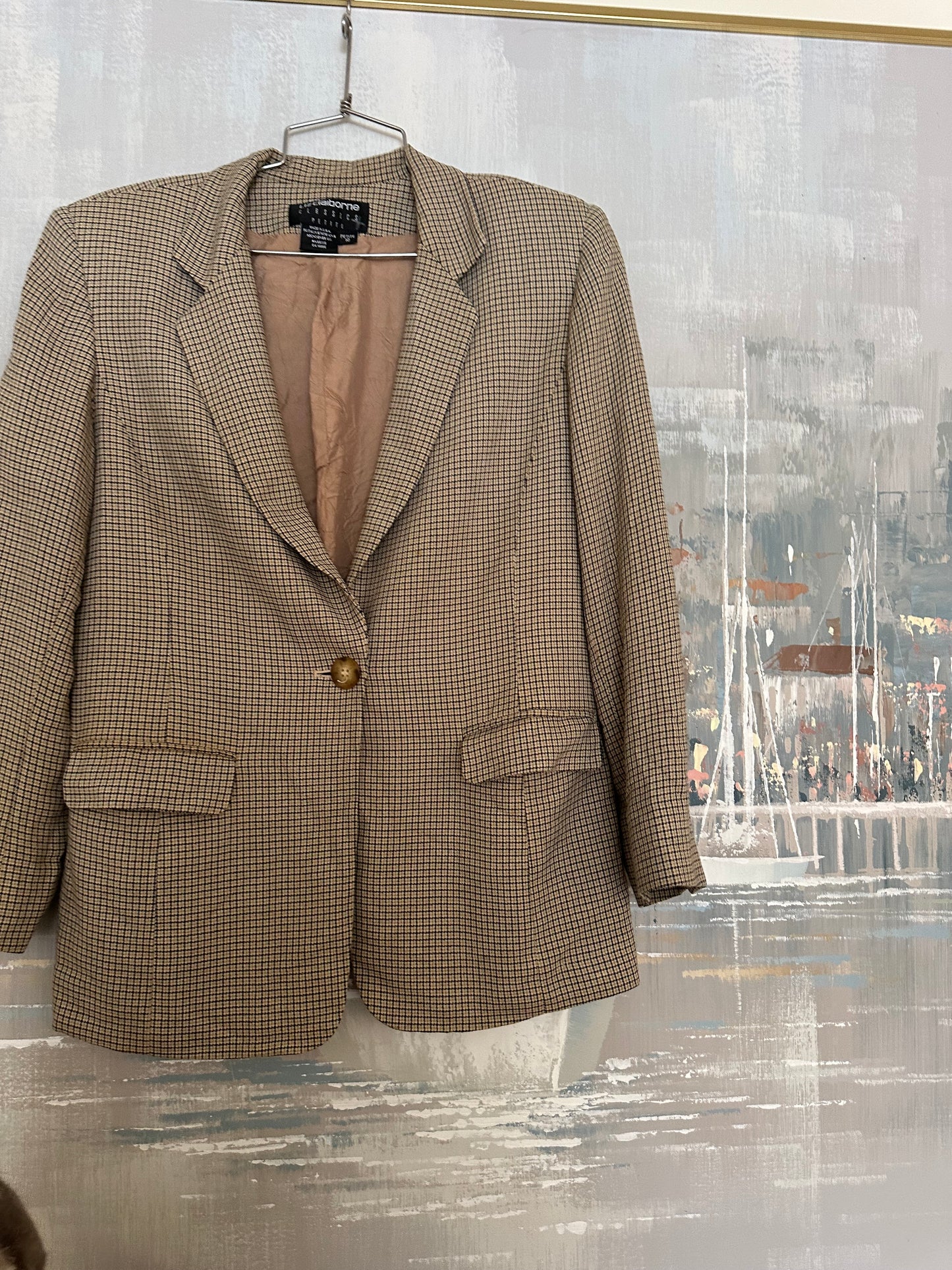90s Brown Plaid Blazer