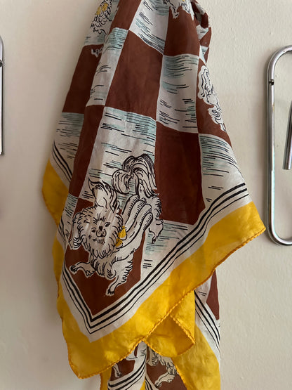 50s Scarf: Checkered Dogs