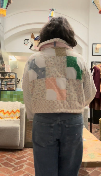 Upcycled Pink Quilt Jacket