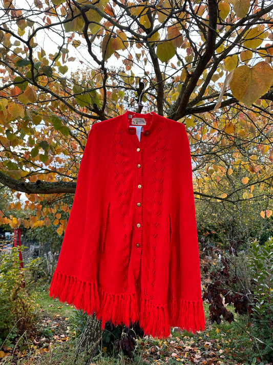 70s Red Sweater Cape