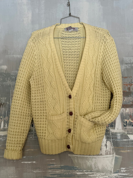 80s/90s Yellow Fisherman Cardigan