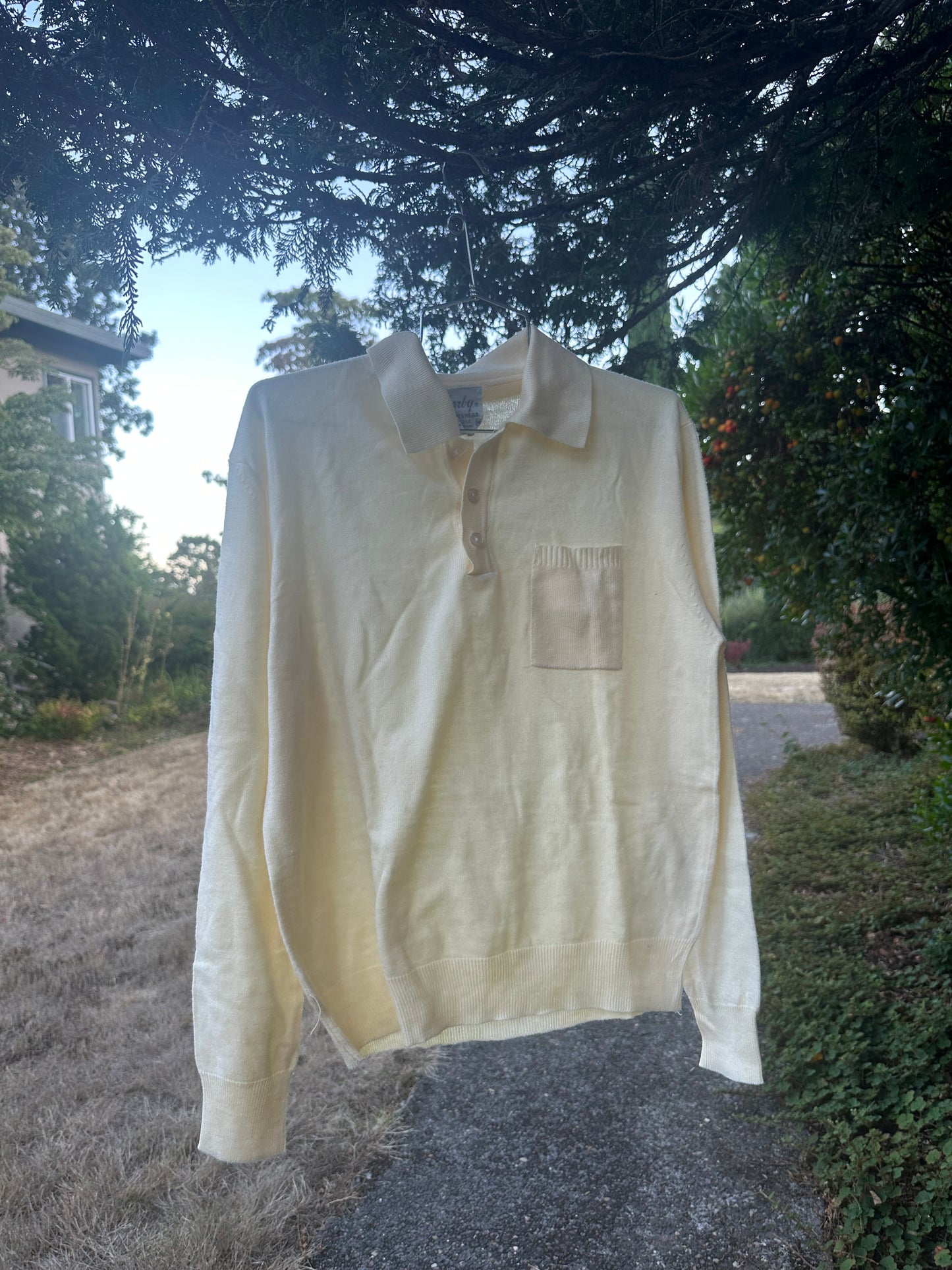 80s Yellow Collared Sweater - Sarby