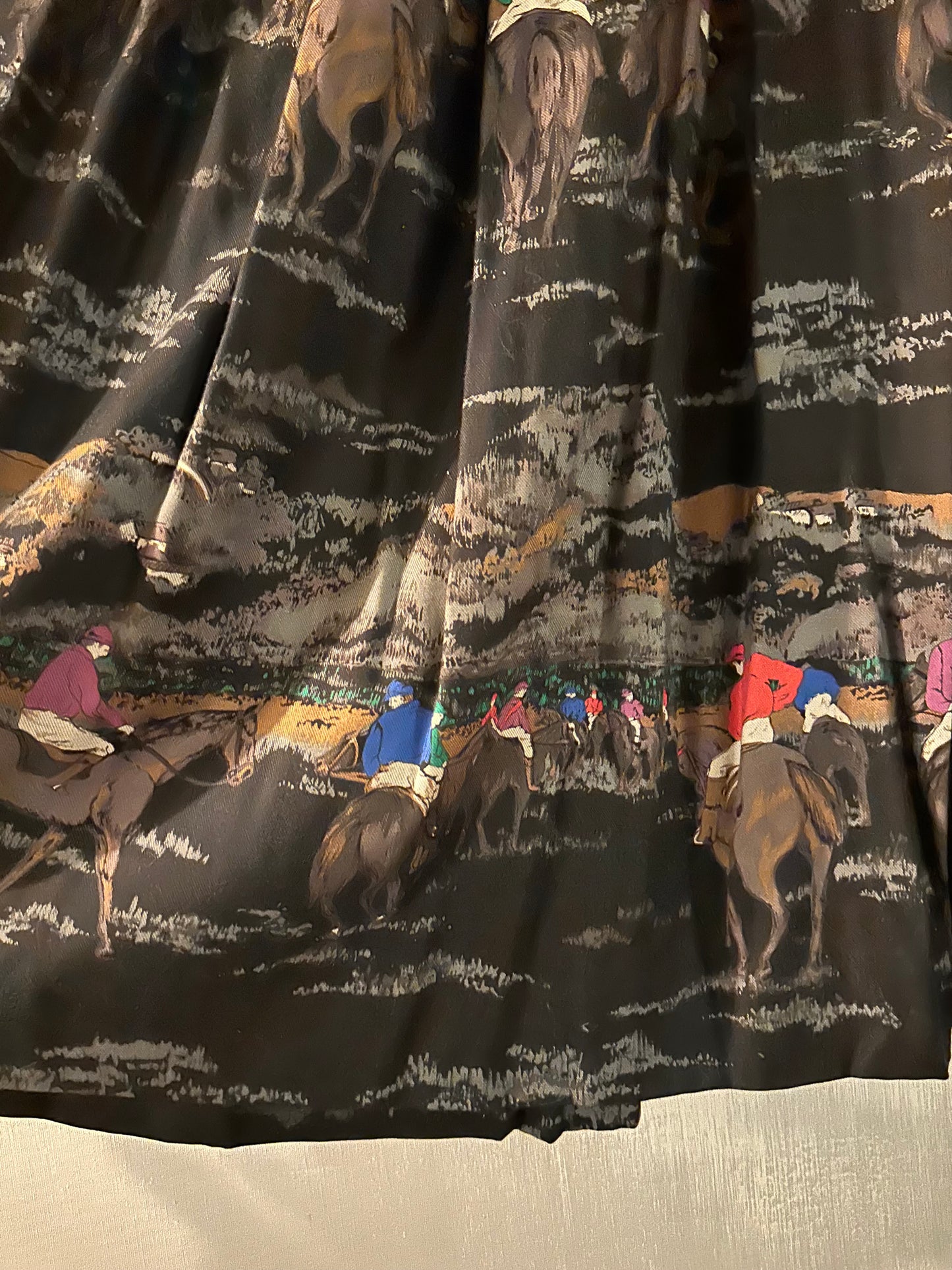 80s Black Horse Girl Jockey Skirt