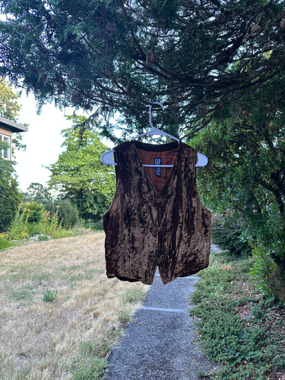 90s Brown velvet vest