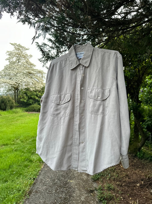 90s Grey Silk Shirt