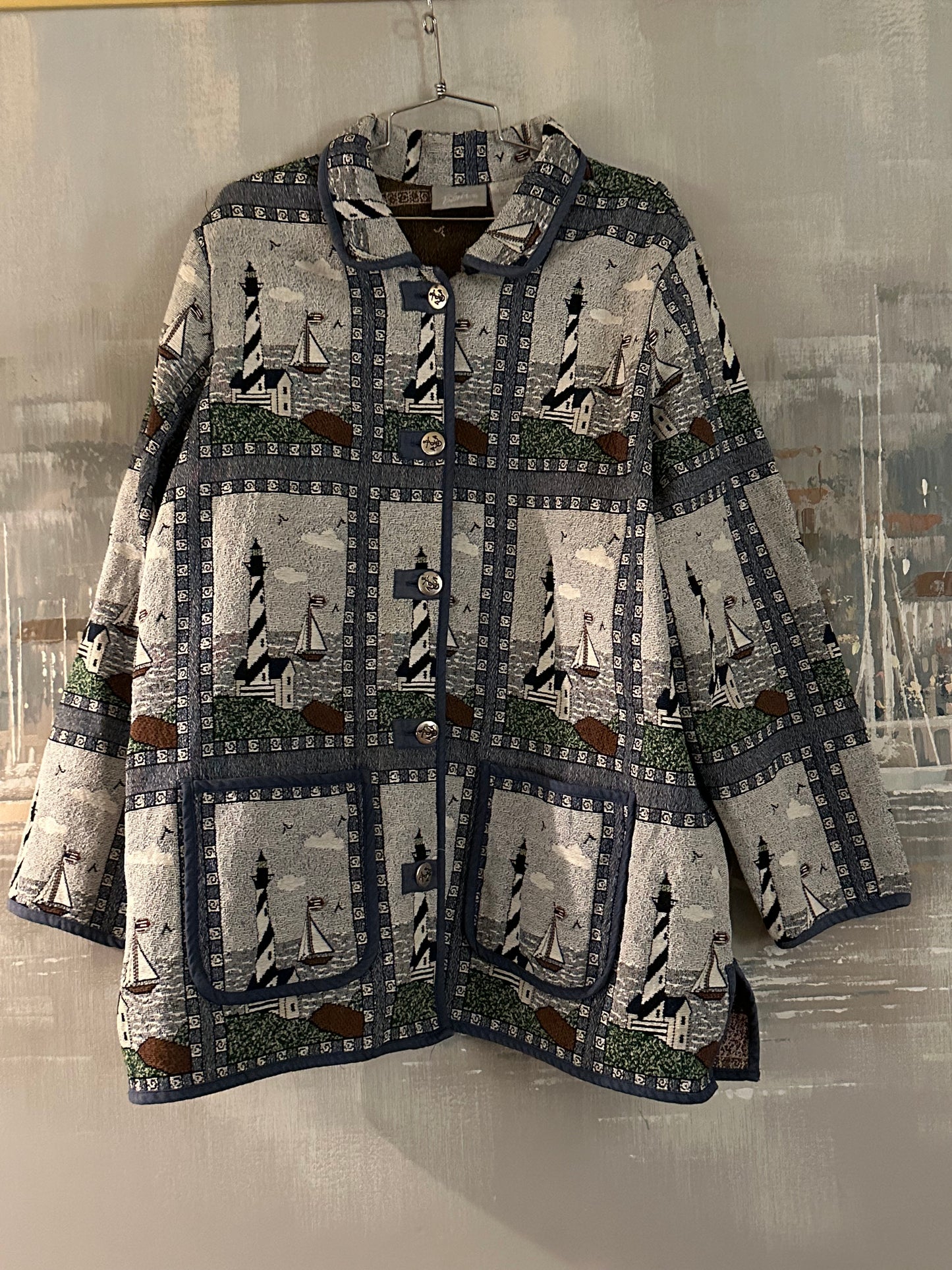 80s Blue Nautical Jacket