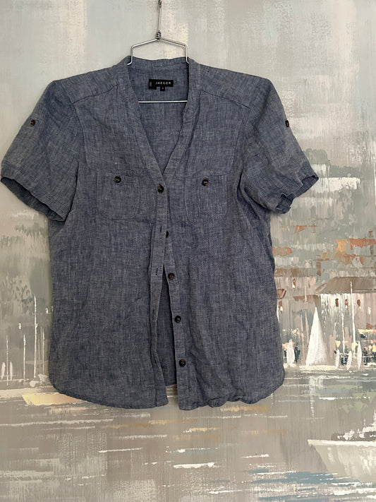 90s Blue chambray Jaeger Shirt