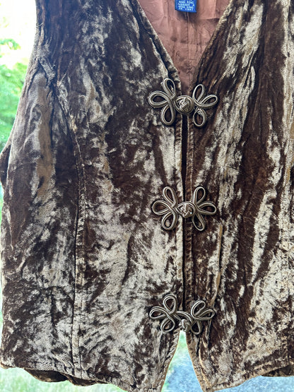 90s Brown velvet vest