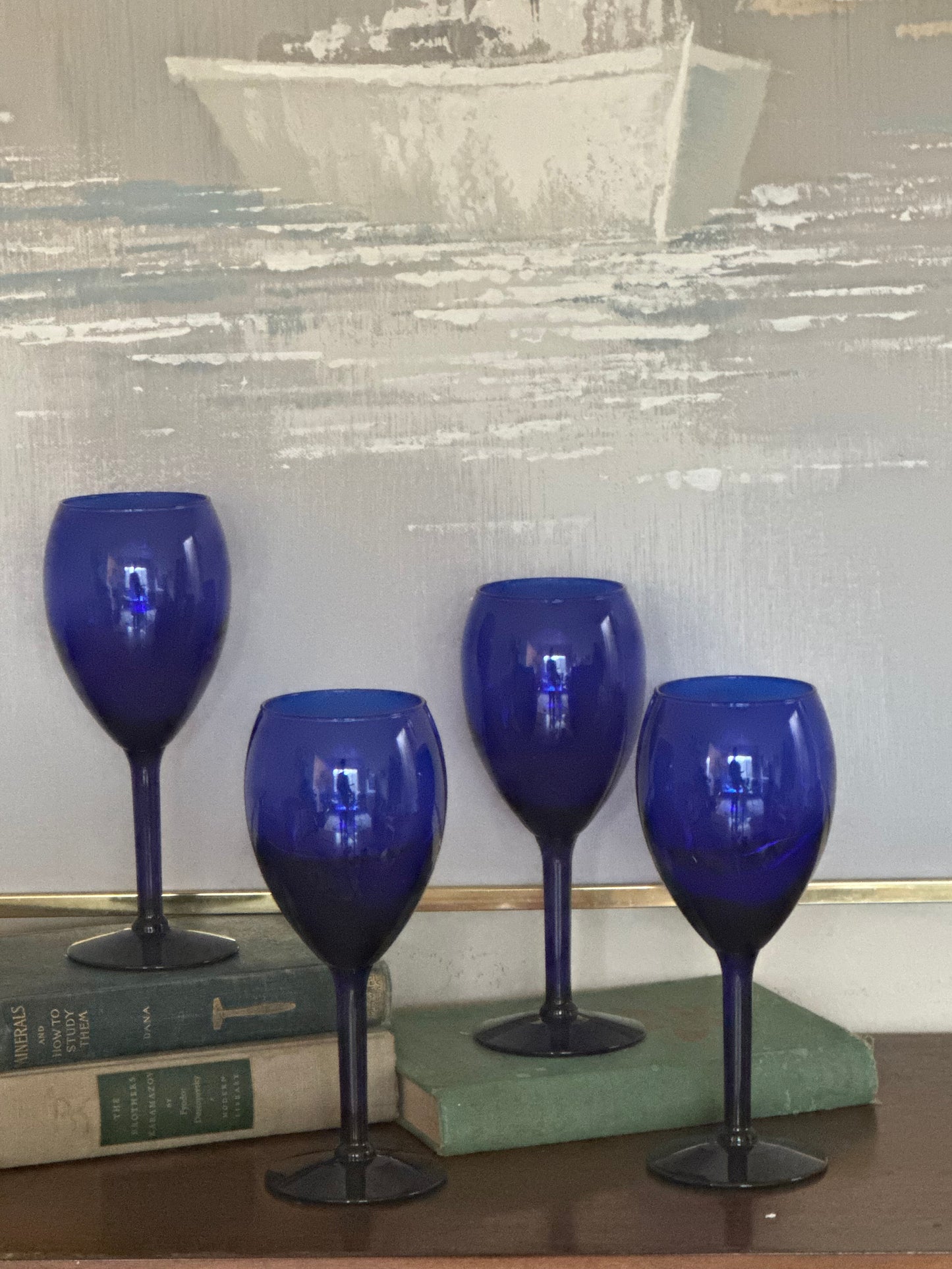 Postmodern Cobalt Wine Glasses Set of 4