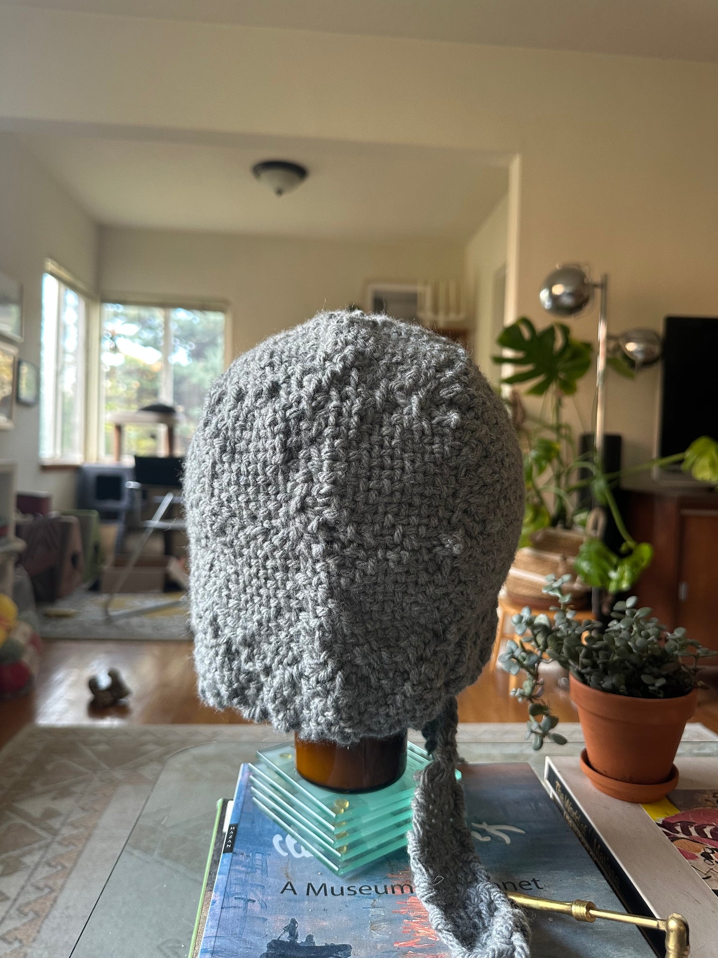 Hand Woven Bonnet/Balaclava- grey 3
