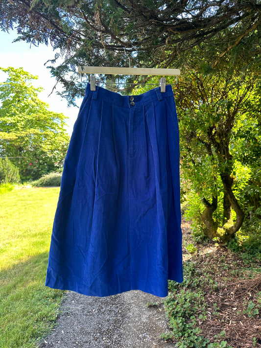 90s Blue LL Bean Cord Skirt