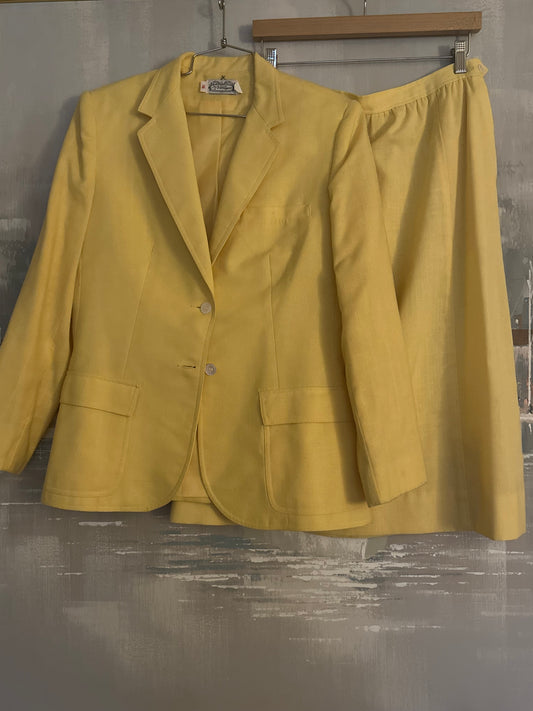 70s/80s Yellow Skirt Suite
