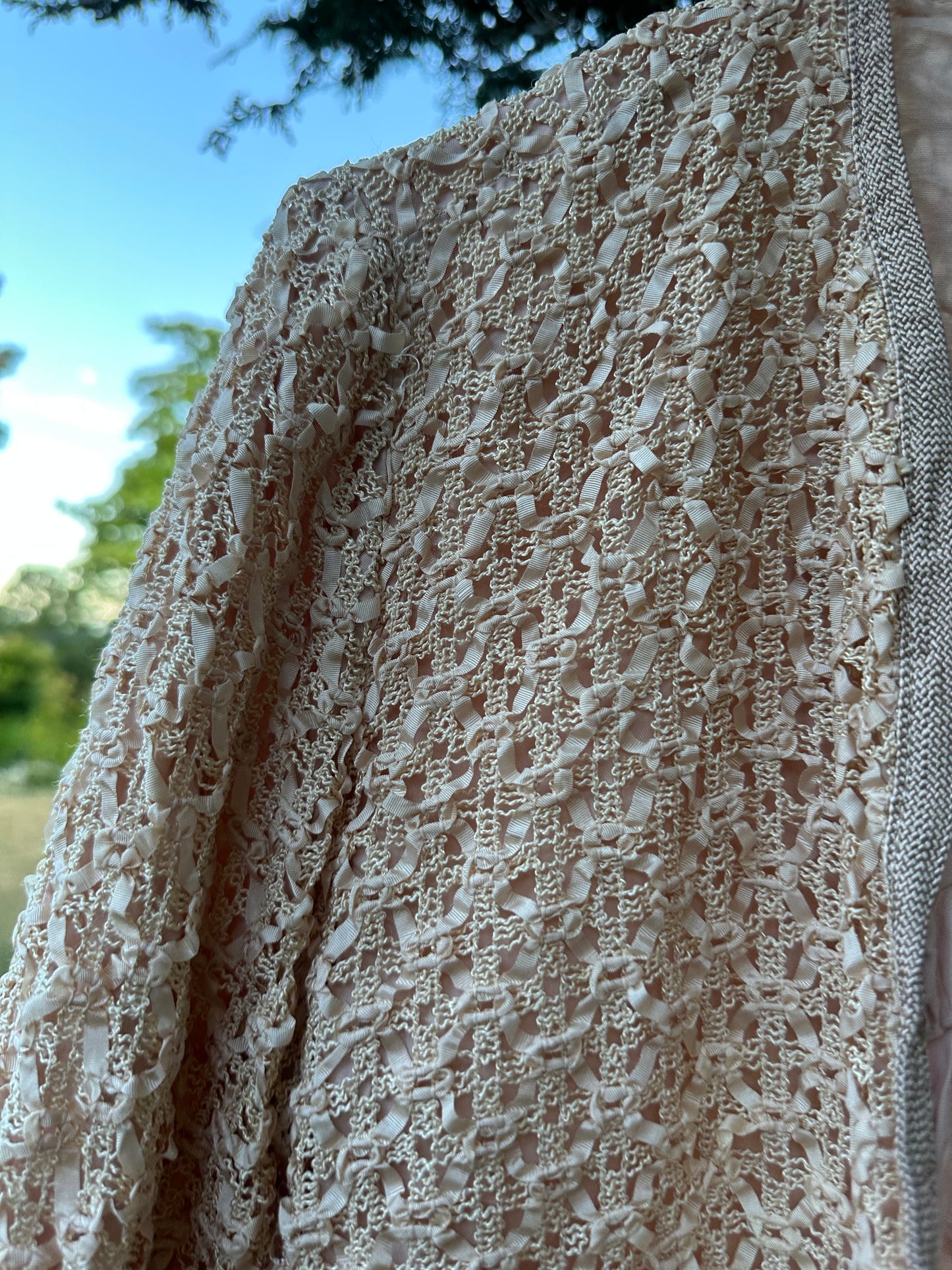 60s Pink Woven Cardigan