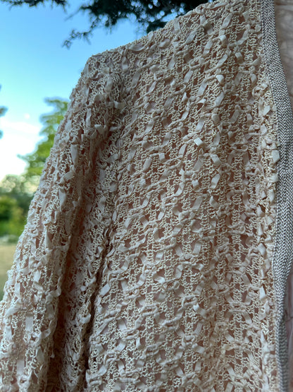 60s Pink Woven Cardigan