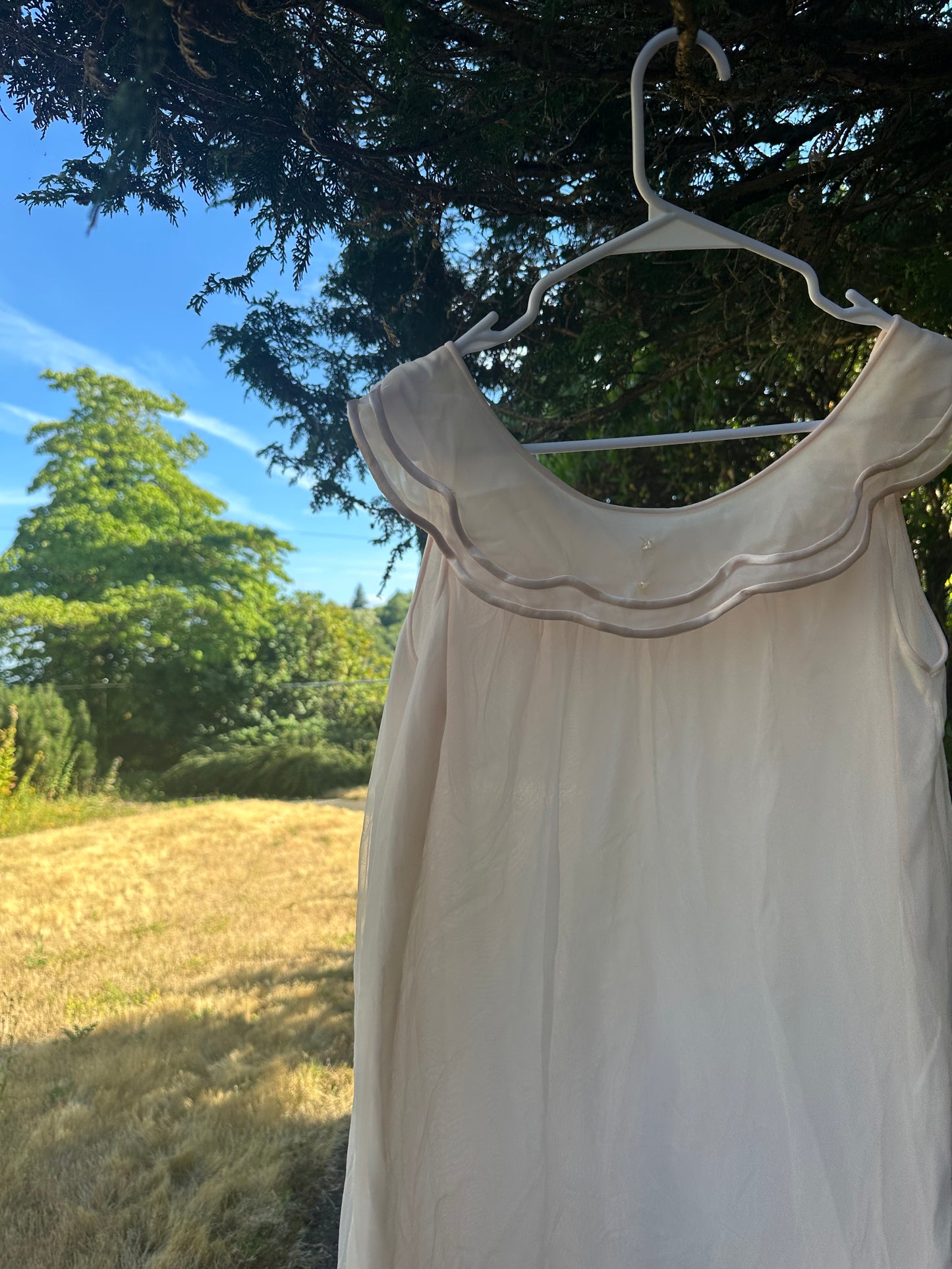 60s pink sheer nightgown