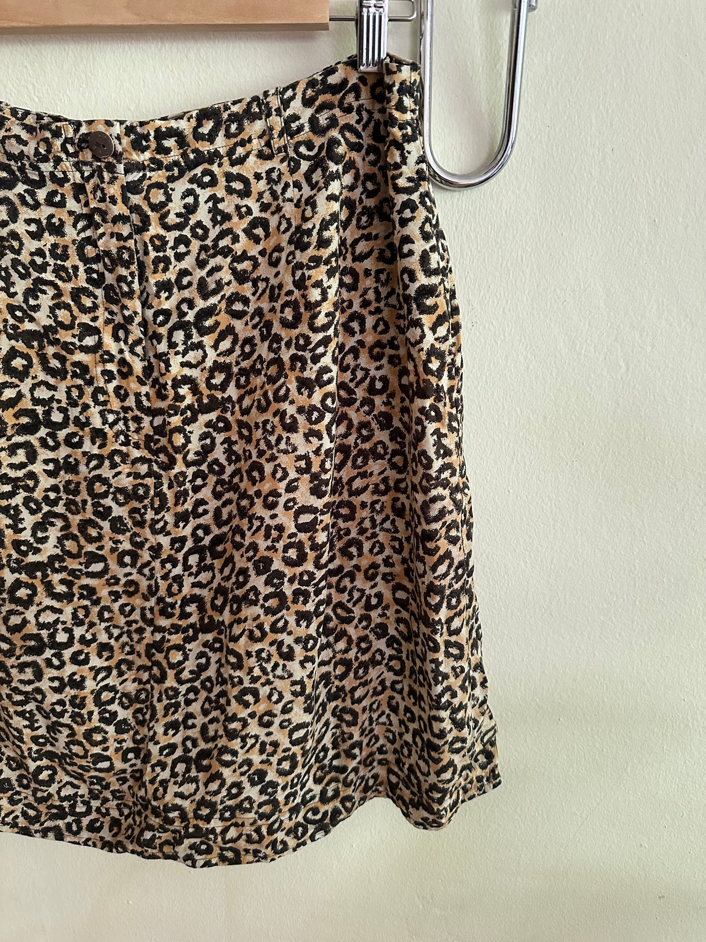 90s Leopard print Silk Skirt