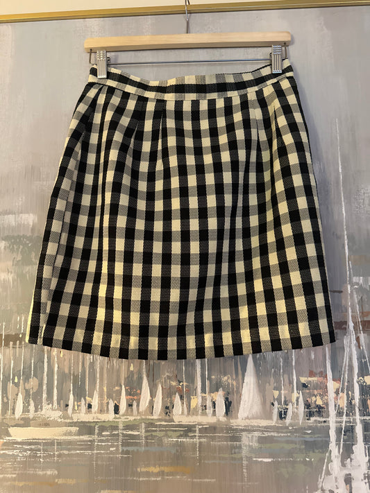 90s Black and White Gingham Skirt