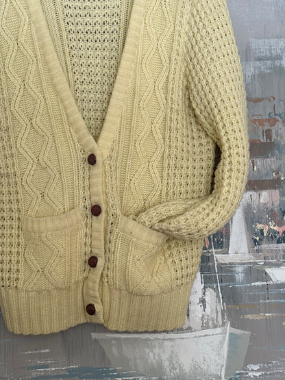 80s/90s Yellow Fisherman Cardigan