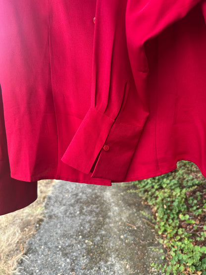 90s Red Silk Shirt — petite sophisticates