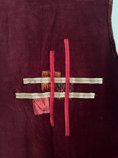 90s/Y2K Red Patchwork Vest