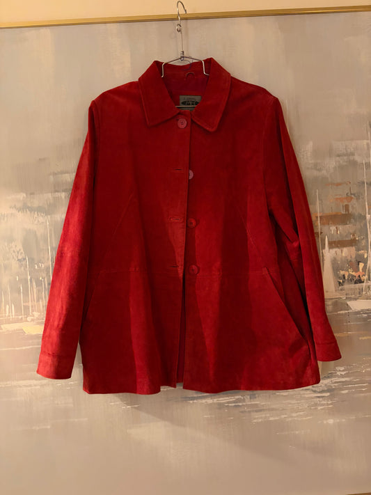 90s Red Suede Jacket - AR