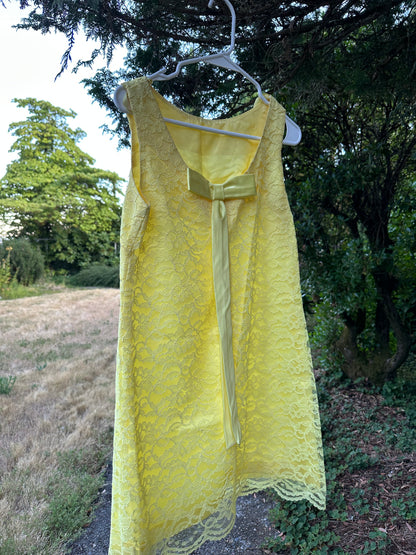 60s Yellow Lace Dress