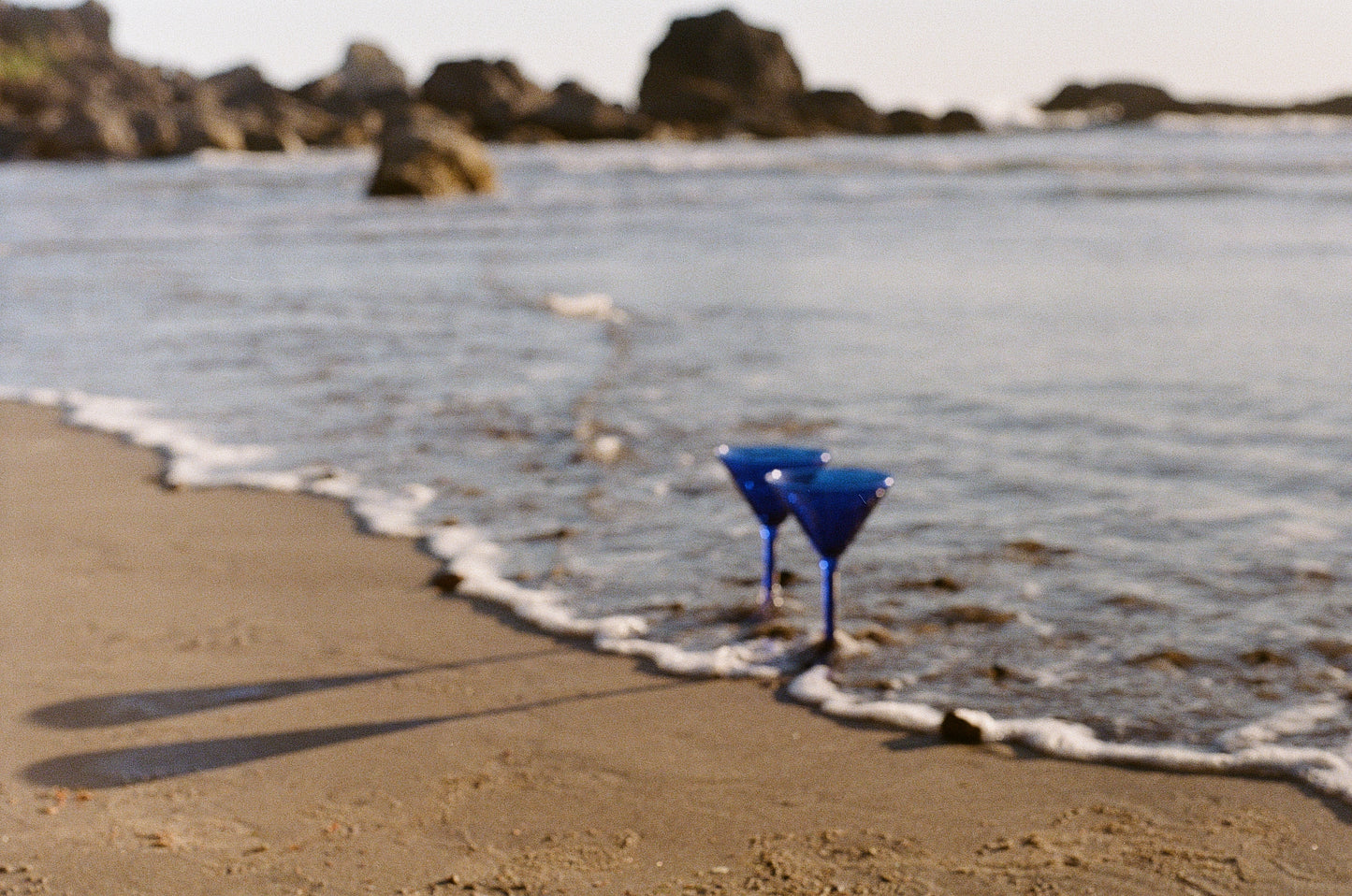 Post Modern Cobalt Blue Martini Glasses