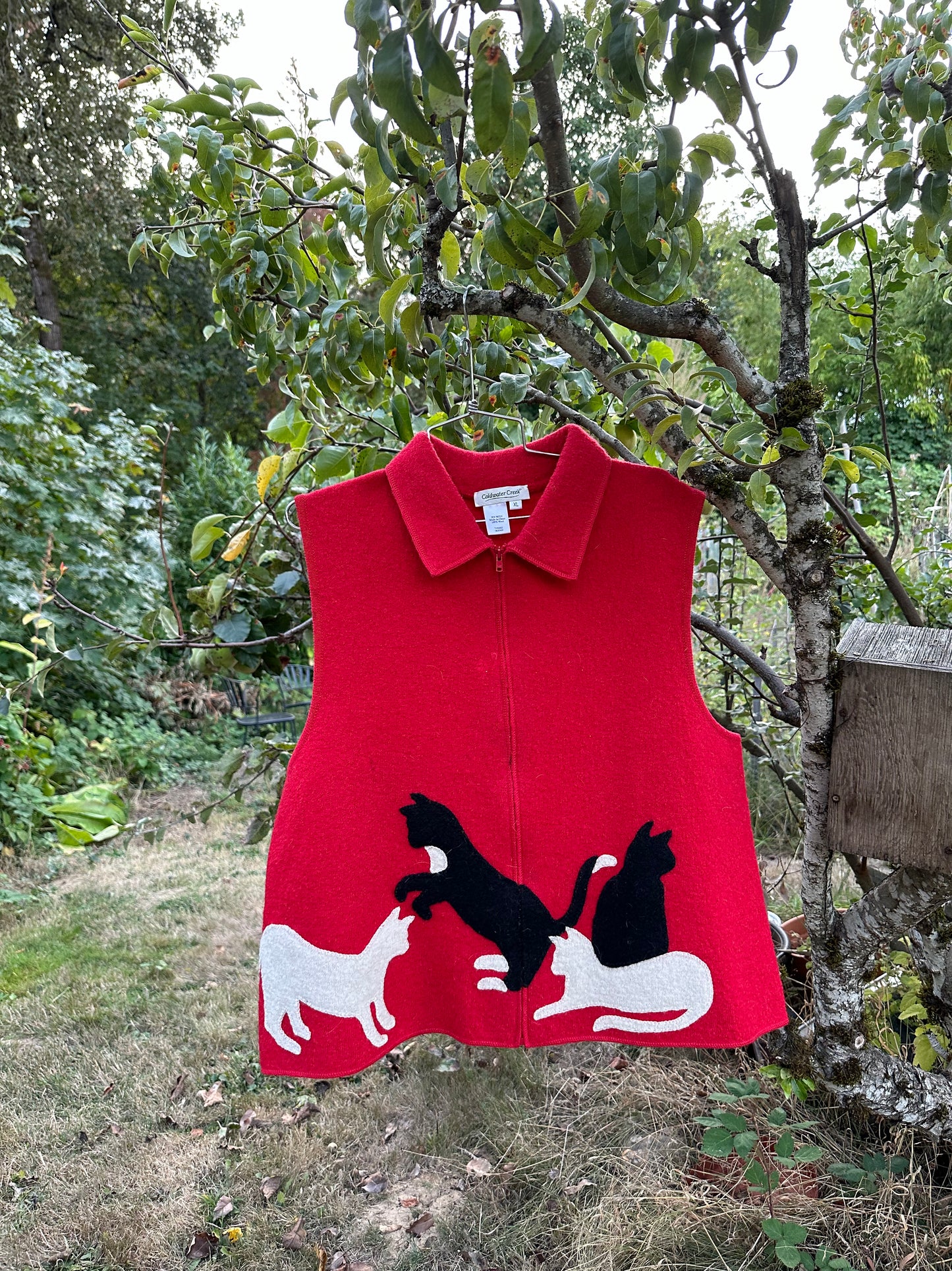 90s/Y2K Red Cat Vest