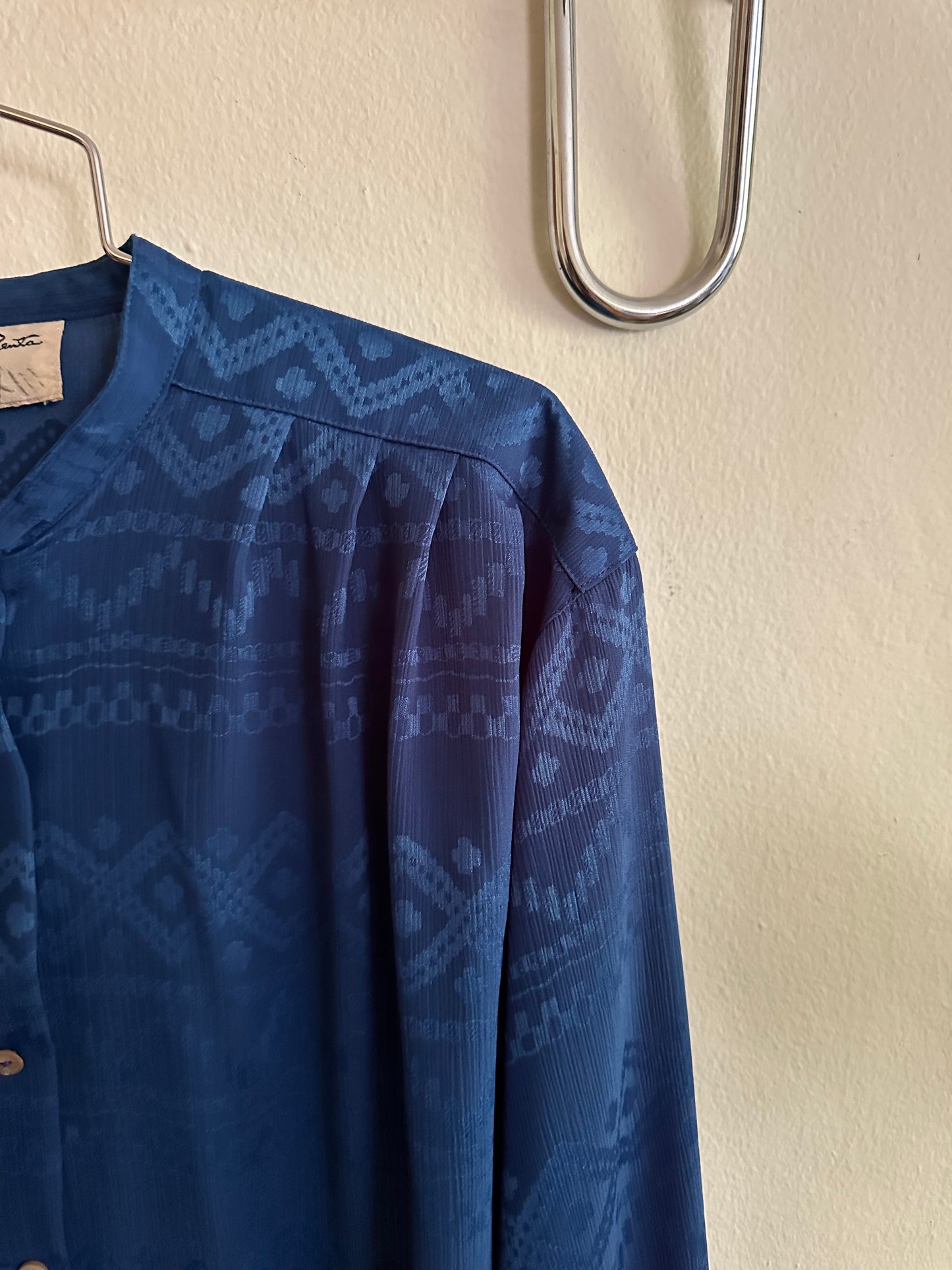 80s Blue Oscar de la Renta Shirt