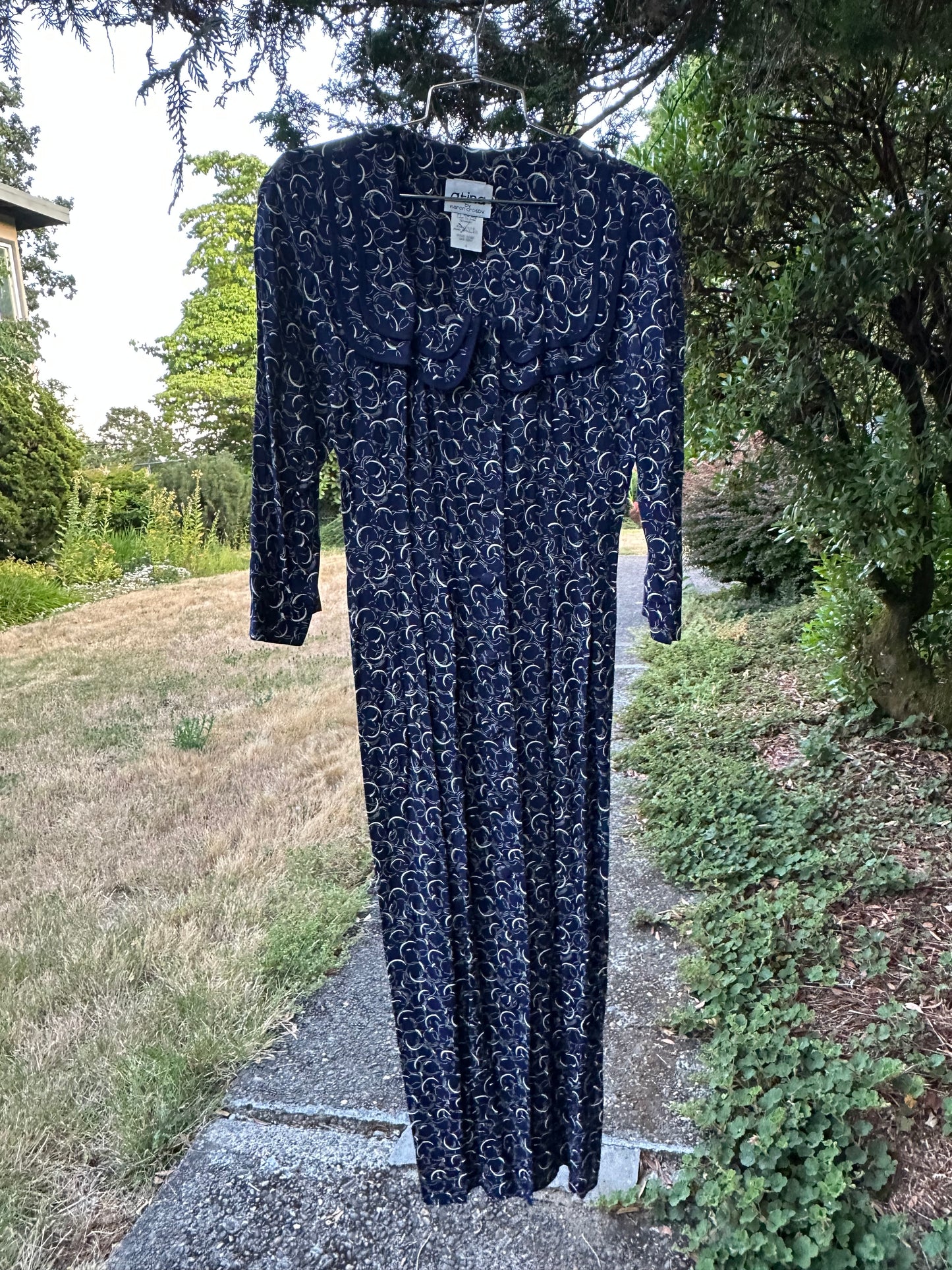 80s/90s Blue Sailor Collar Dress