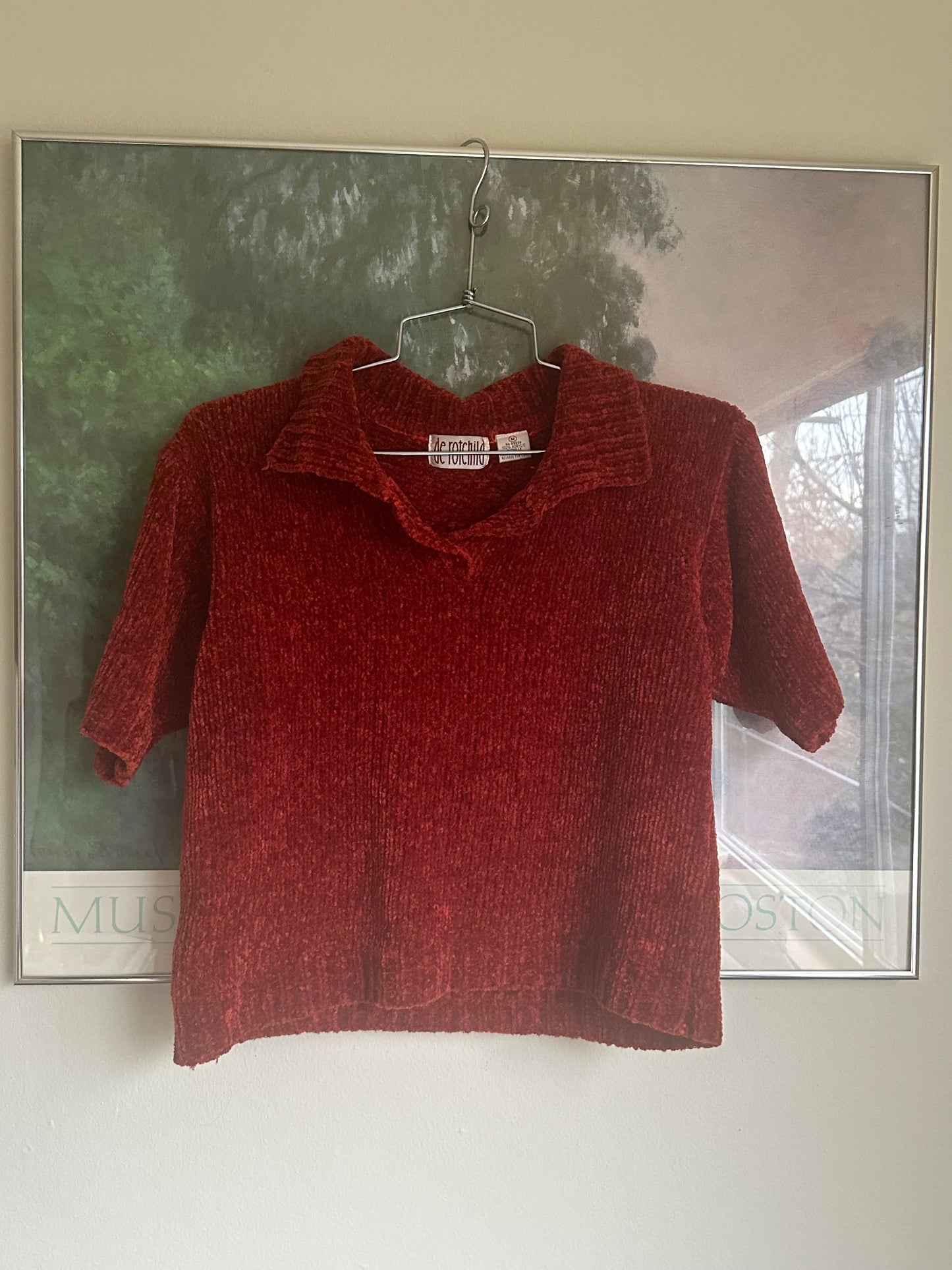 80s/90s Orange Chenille Shirt