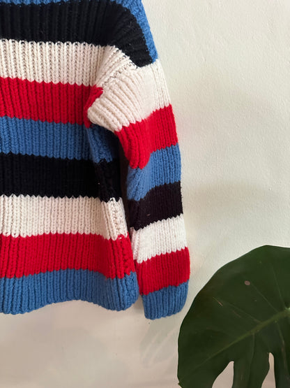 Chunky Striped Handmade Turtleneck