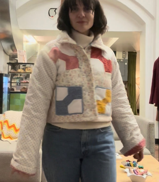 Upcycled Pink Quilt Jacket