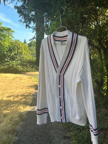 60s White Preppy Cardigan