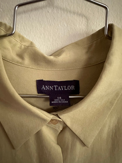 Green Silk Ann Taylor Shirt