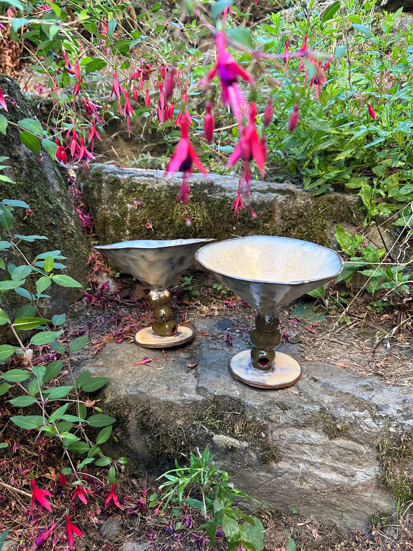 Ceramic Olive Martini Glass