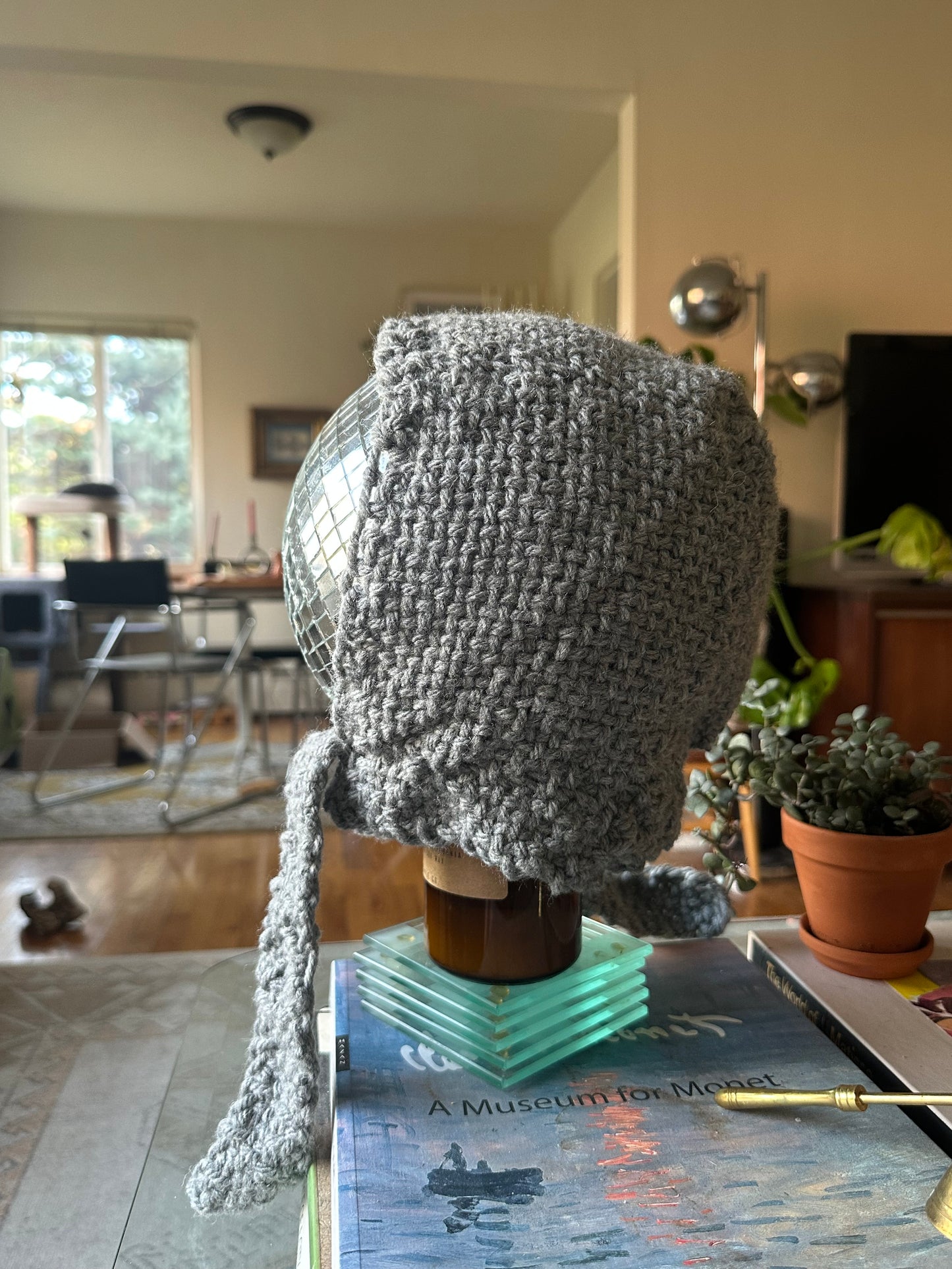 Hand Woven Bonnet/Balaclava- grey 2
