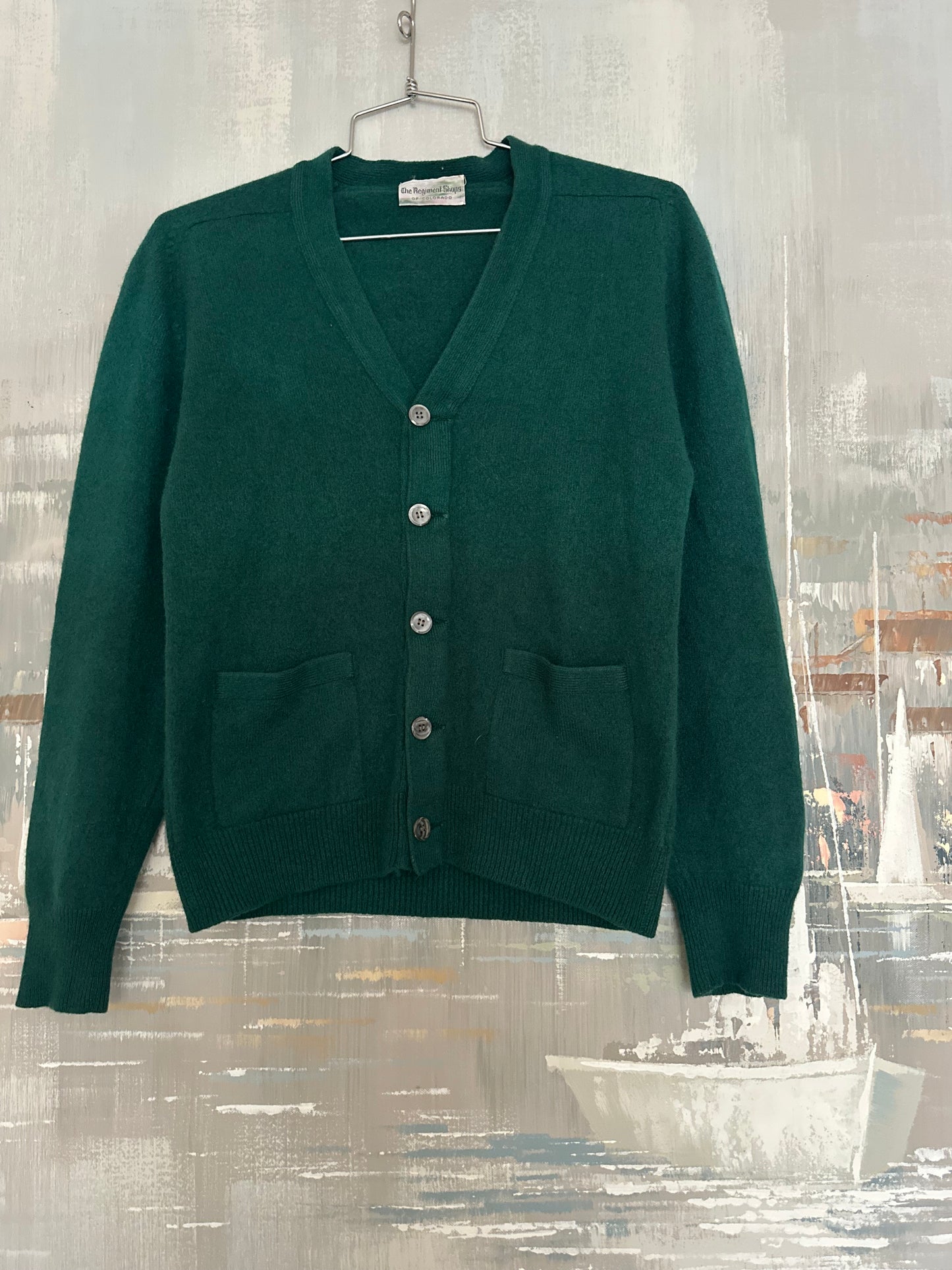 60s Green Cashmere Cardigan - the regiment shops of colorado