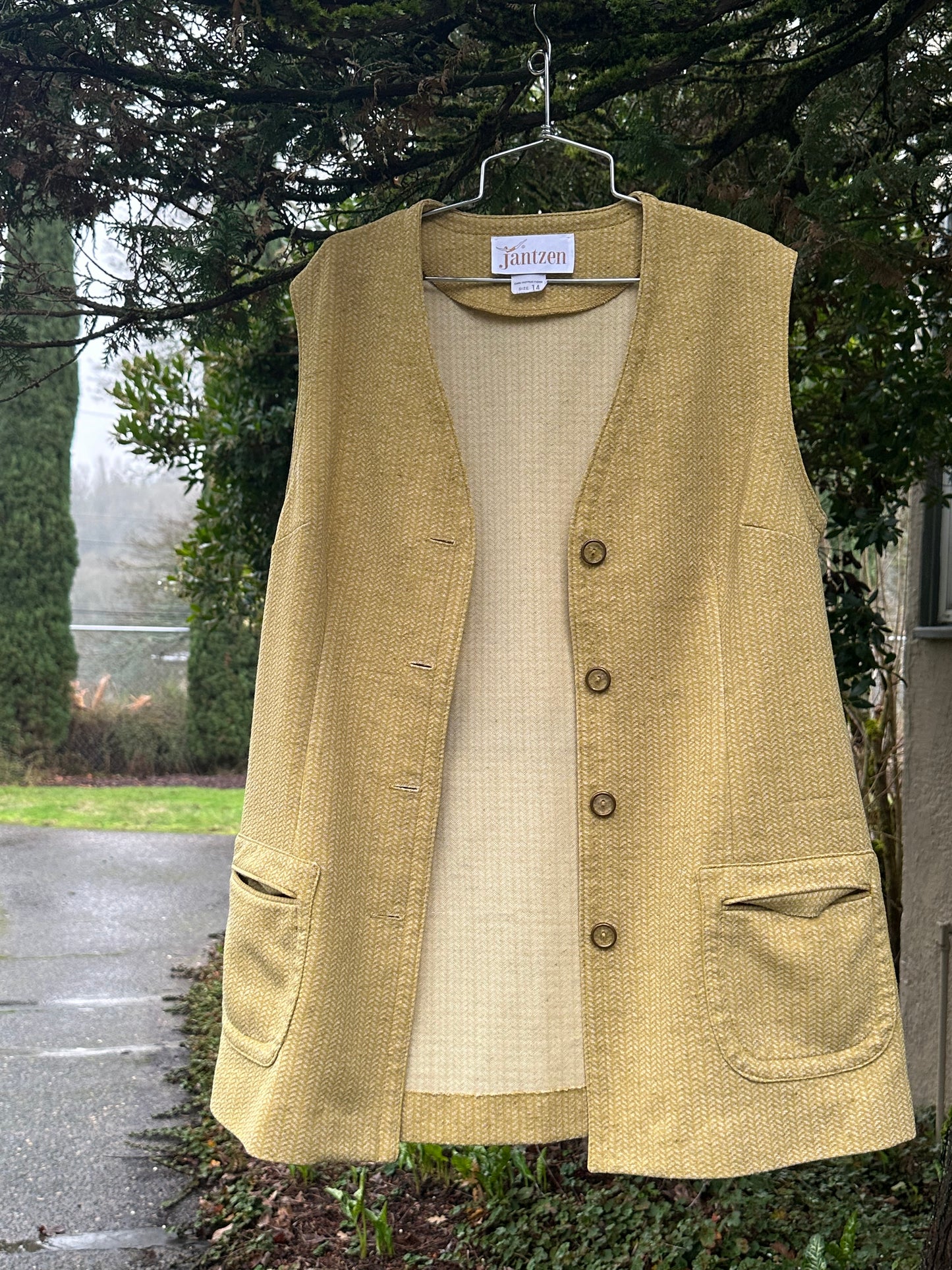 70s Yellow Longline Vest