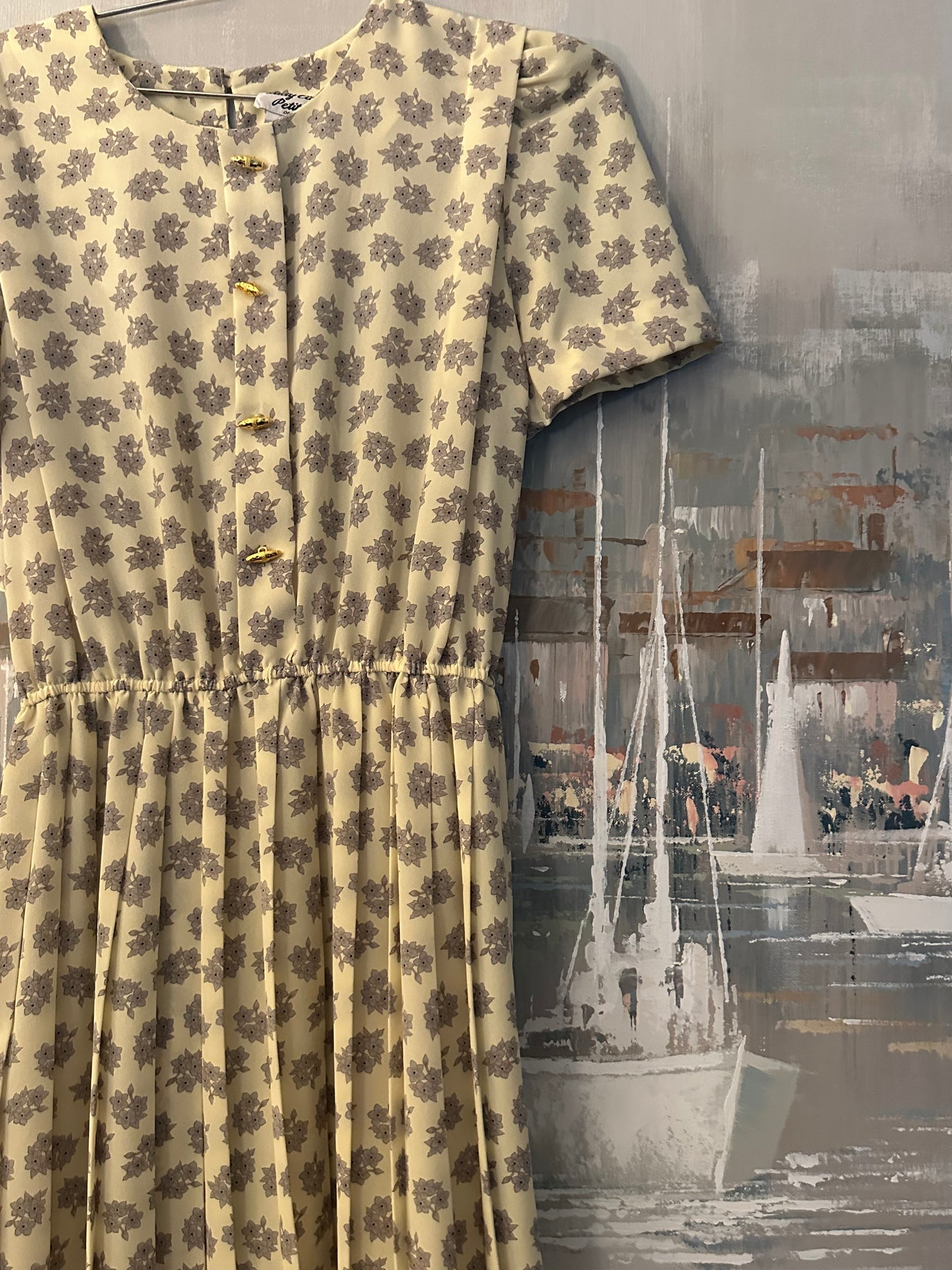 80s Butter Yellow Dress - Lady Carol
Petites