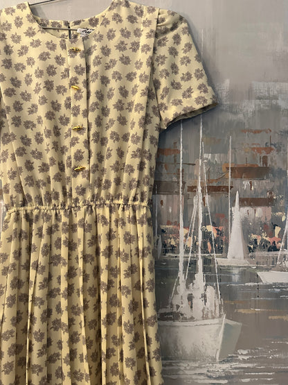 80s Butter Yellow Dress - Lady Carol
Petites