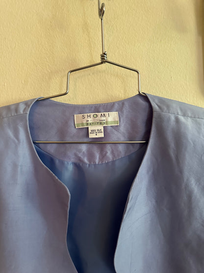 90s Blue Silk Squiggle top