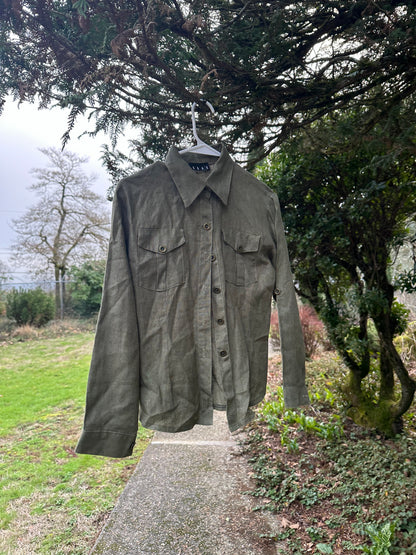 90s/Y2K Green Linen Shirt