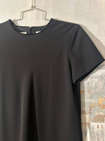 90s Black Velvet Trim dress- Liz Clairborne
