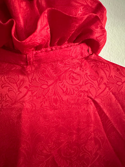 70s/80s Red Billowy Blouse