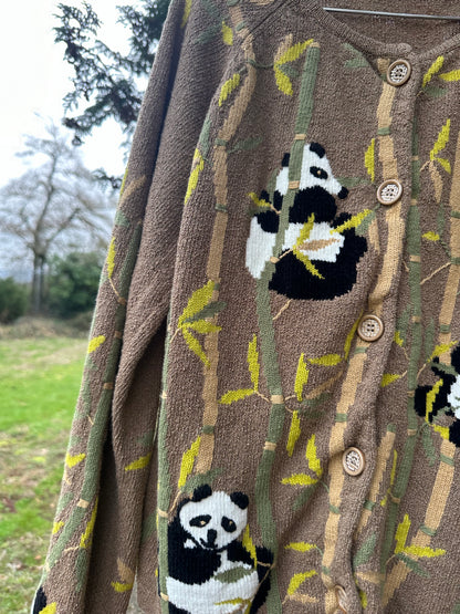 80s/90s Tan Panda Cardigan